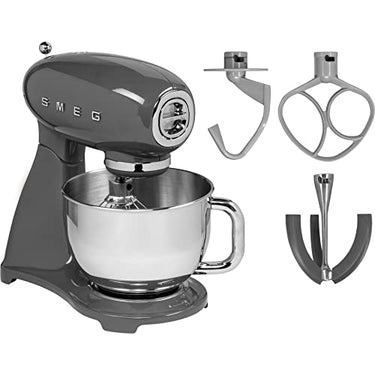 SMEG, SMF03GREU Küchenmaschine, 10 Geschwindigkeitsstufen, Planetenrührwerk, Sicherheitsabschaltung, 2 Rührbesen, Kugelgriff aus Edelstahl, 800 W, Grau im Sale